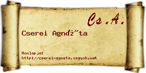 Cserei Agnéta névjegykártya